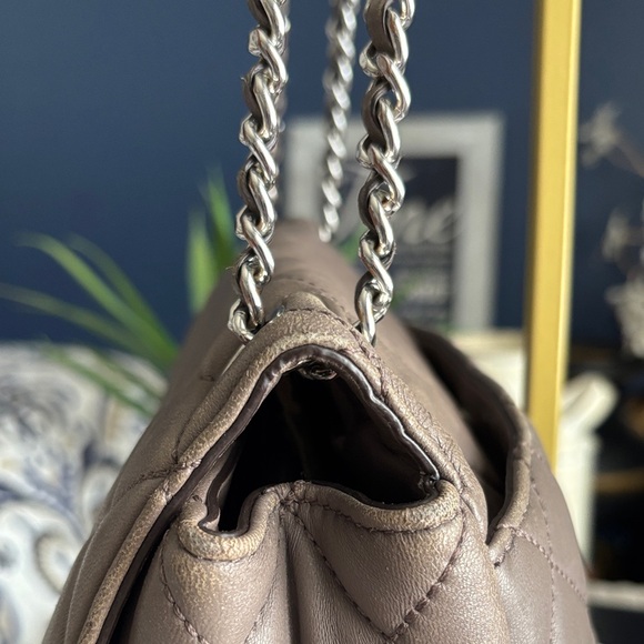 Michael Kors Quilted Chain-Strap Shoulder Bag in Taupe Brown - Picture 8 of 17
